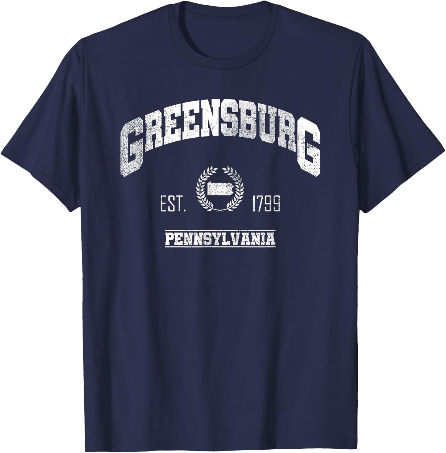 Greensburg PA | Pennsylvania | Vintage Throwback T-Shirt - T-Shirt | Navy
