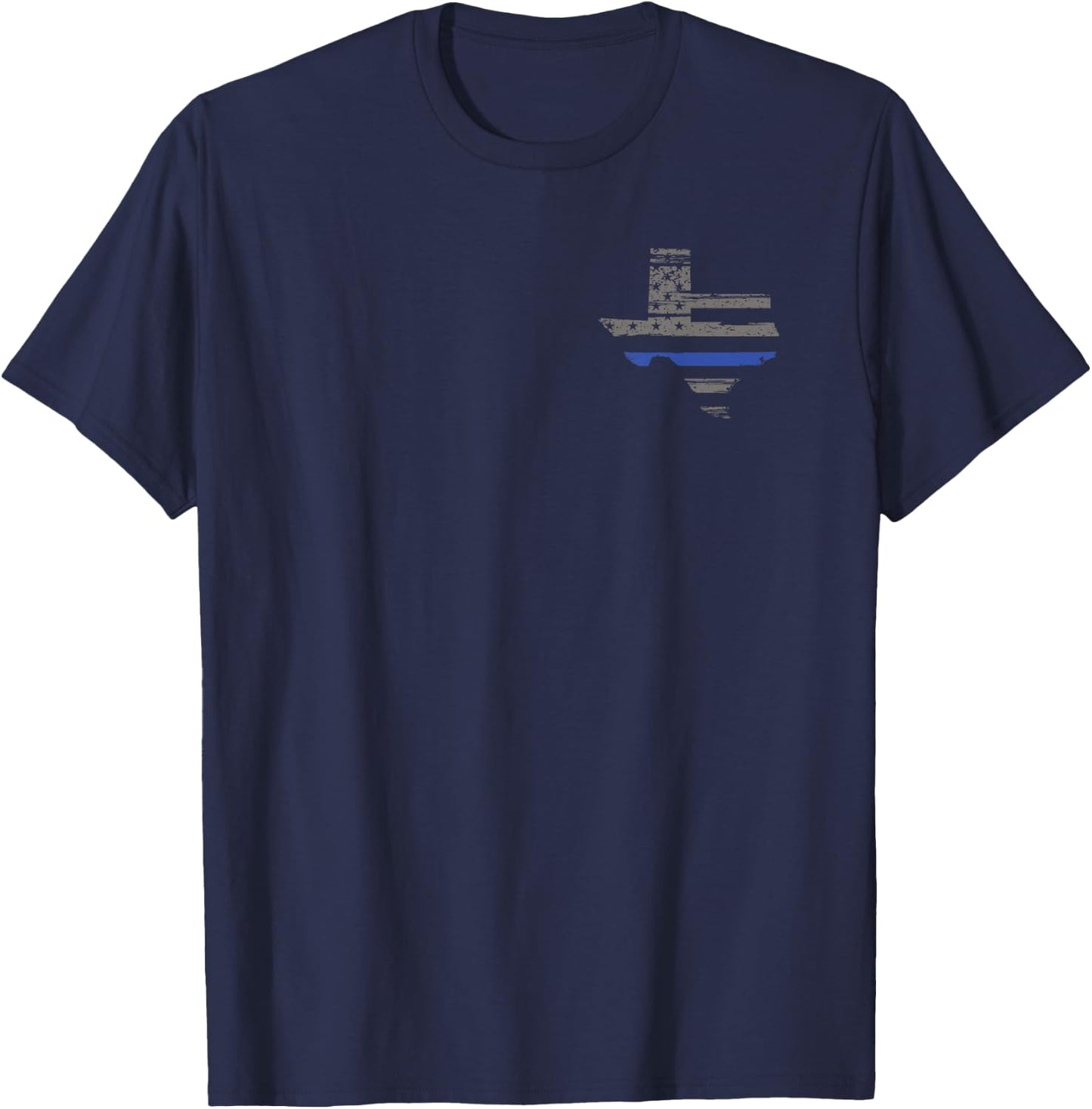 Texas Police, Law Enforcement Thin Blue Line Shirt T-Shirt - T-Shirt | Navy