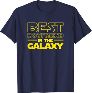 Boyfriend Gifts "Best Boyfriend in the Galaxy" Men Shirt T-Shirt - T-Shirt | Navy