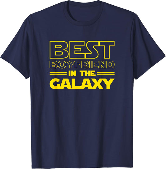 Boyfriend Gifts "Best Boyfriend in the Galaxy" Men Shirt T-Shirt - T-Shirt | Navy