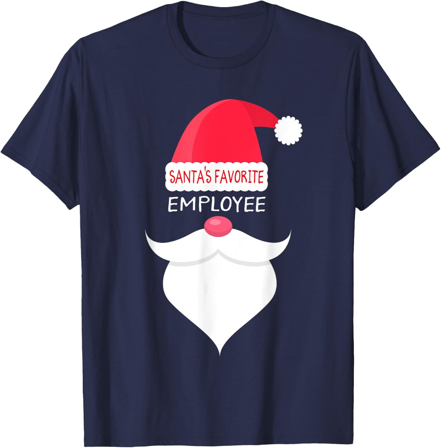 Funny Christmas Gift Employee, Santa's Favorite T-Shirt - T-Shirt | Navy