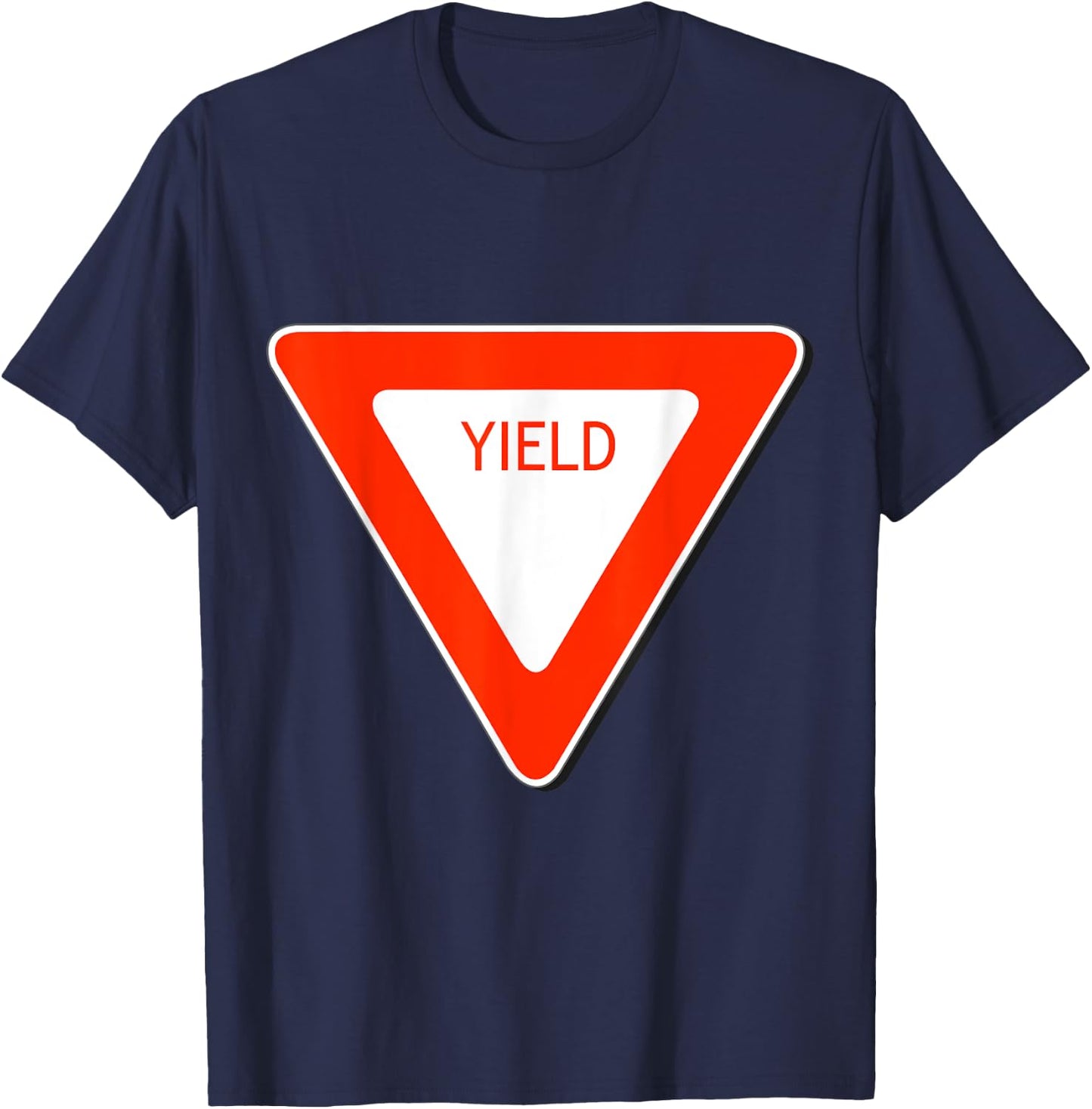 Yield Sign Simple Easy Halloween Costume T-Shirt - T-Shirt | Navy