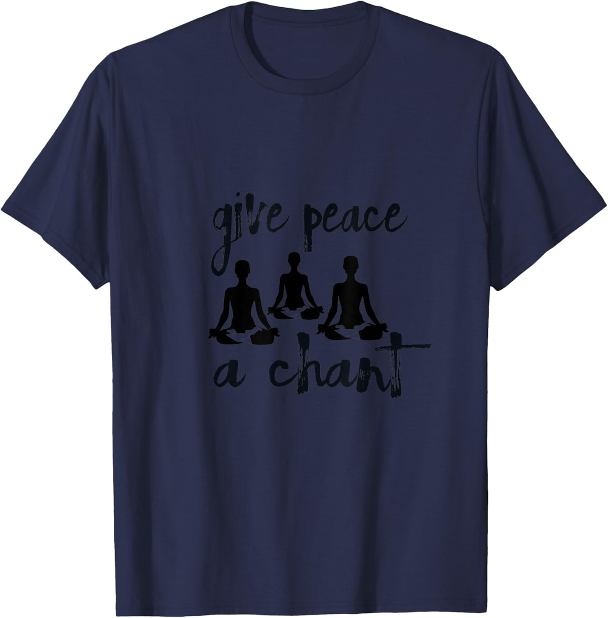 Yoga Kirtan Chant Peace Love World T-Shirt - T-Shirt | Navy
