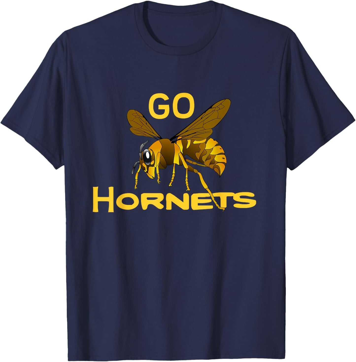 Go Hornets Football Baseball Basketball Cheer School Spirit T-Shirt - T-Shirt | Navy