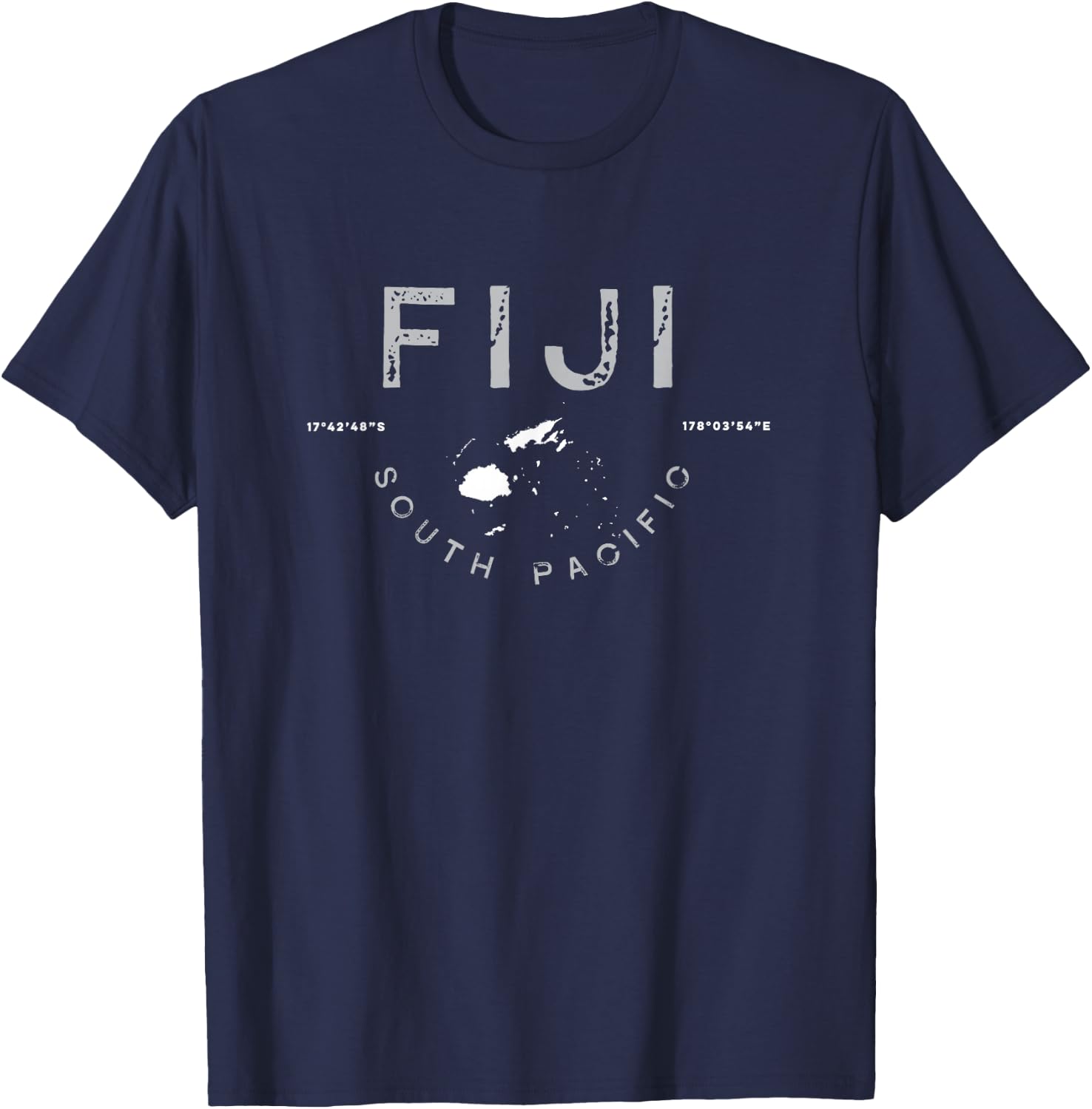 Fiji South Pacific Graphic Retro T T-Shirt - T-Shirt | Navy