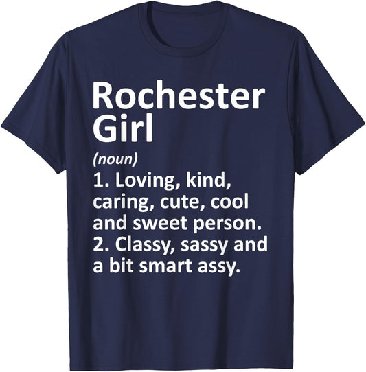 ROCHESTER GIRL NY NEW YORK Funny City Home Roots Gift T-Shirt - T-Shirt | Navy