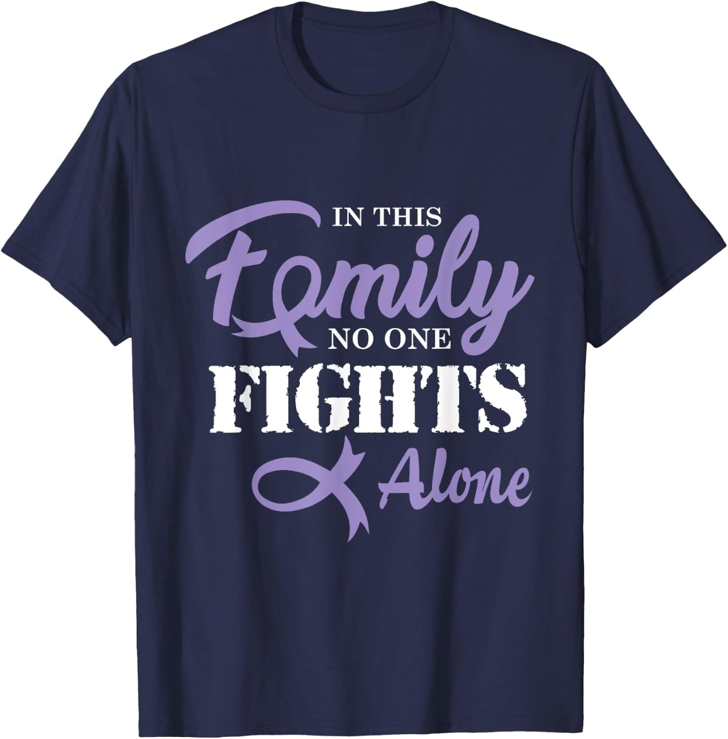 Testicular Cancer Fight Cancer Ribbon T-Shirt - T-Shirt | Navy