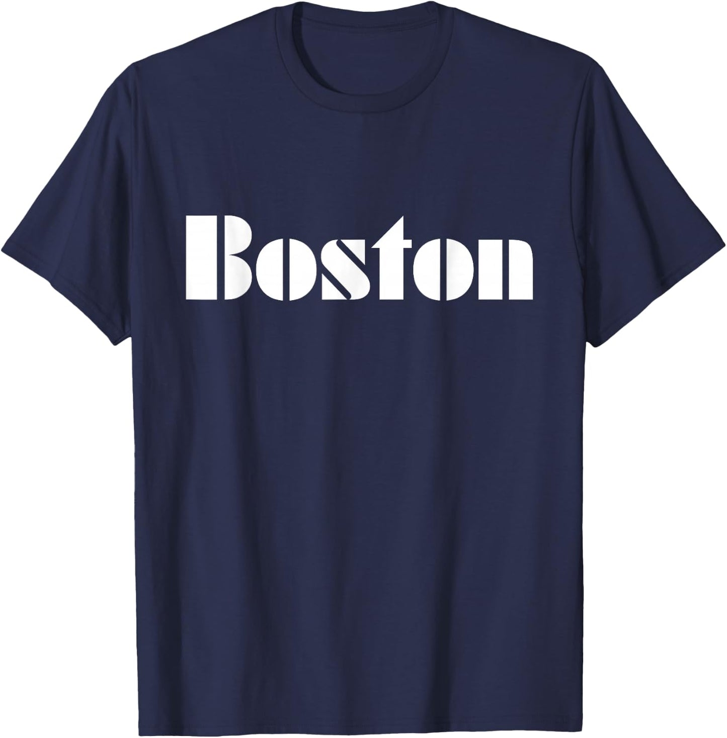 Boston - Old School Police Font T-Shirt - T-Shirt | Navy