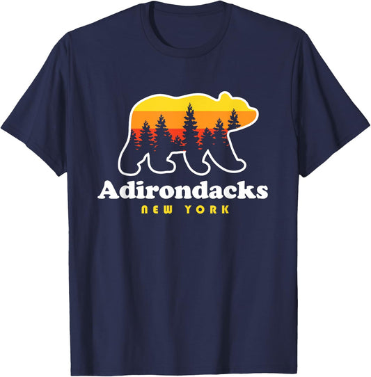 Adirondacks NY Bear Woods New York T-Shirt - T-Shirt | Navy