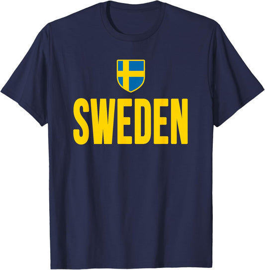 Sweden Swedish Flag Sverige Gift Love Souvenir T-Shirt - T-Shirt | Navy