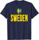 Sweden Swedish Flag Sverige Gift Love Souvenir T-Shirt - T-Shirt | Navy