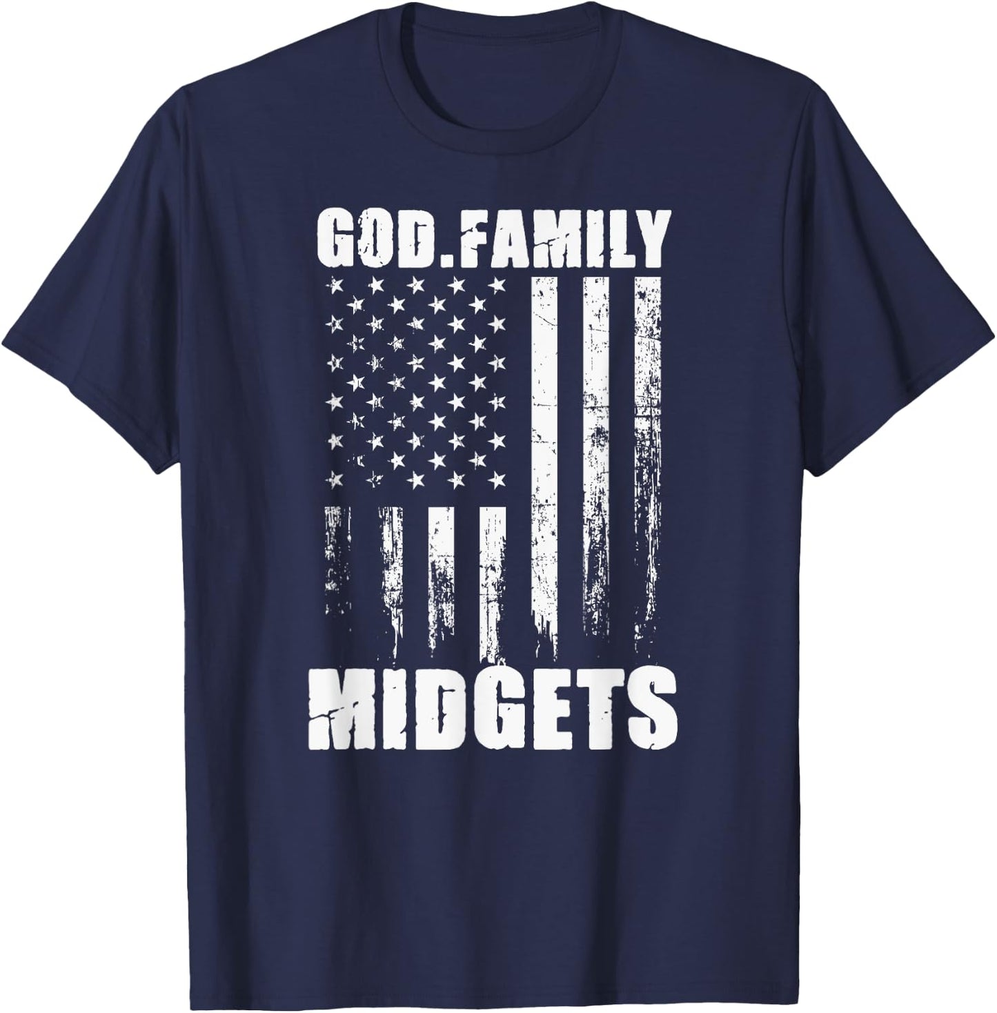 Putnam County Midgets God. Family. Vintage USA Flag T-Shirt - T-Shirt | Navy