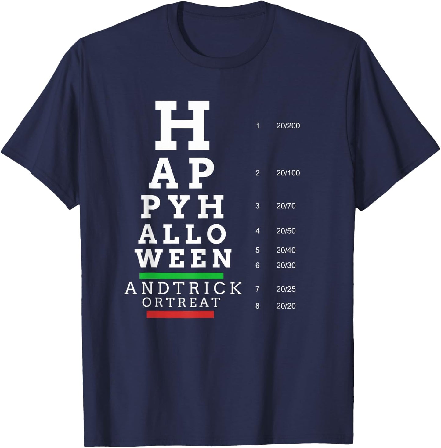 Optometrist Halloween Eye Chart - Optometry Eye Doctor T-Shirt - T-Shirt | Navy
