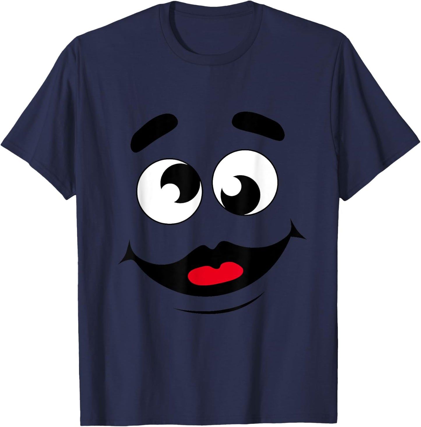 Funny Apparels And Grimace Face Store Funny Grimace Face For Halloween Costume - Adult, , Short Sleeve, , Purple, X-Small T-Shirt - T-Shirt | Navy
