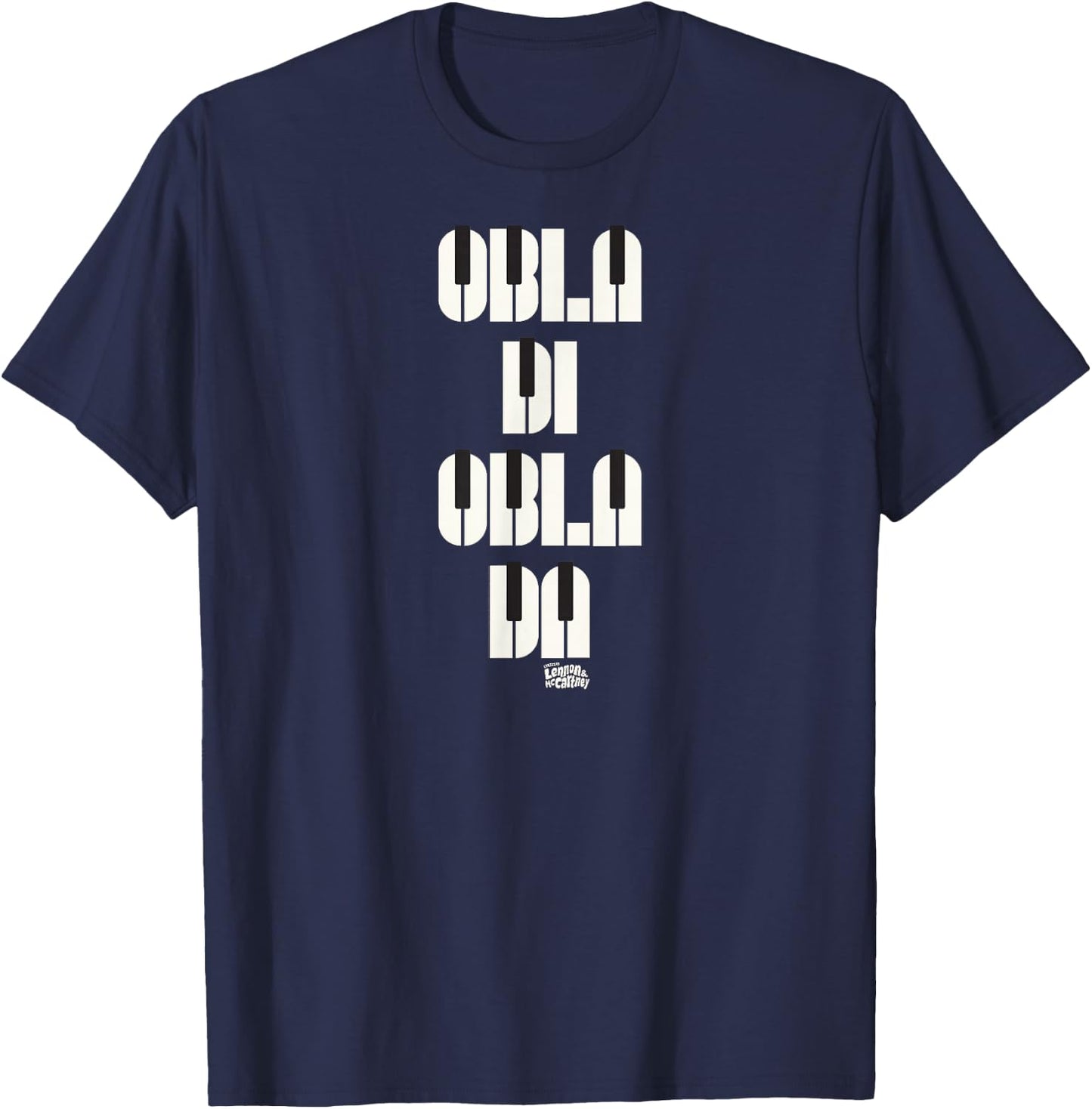 Lyrics by Lennon and McCartney - Obla Di Obla Da T-Shirt - T-Shirt | Navy
