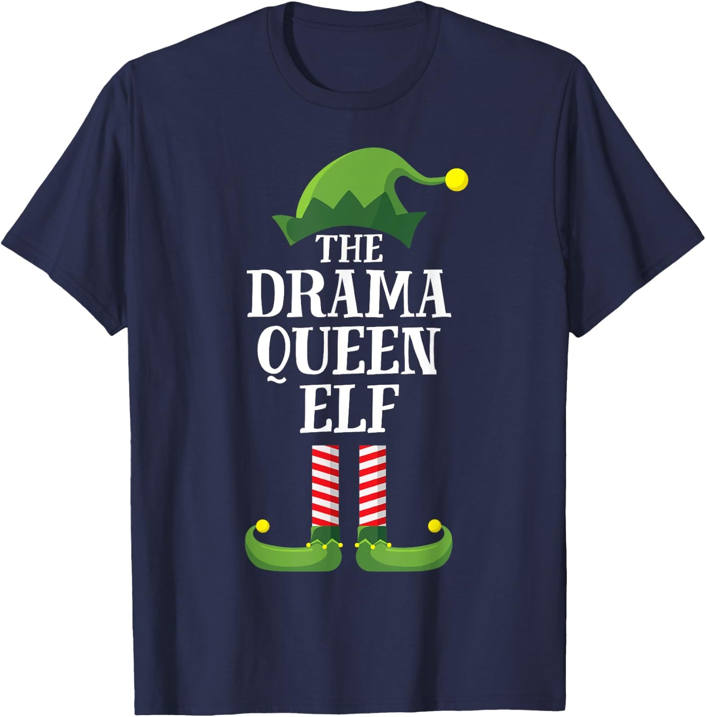 Drama Queen Elf Matching Family Group Christmas Party Pyjamas T-Shirt - T-Shirt | Navy
