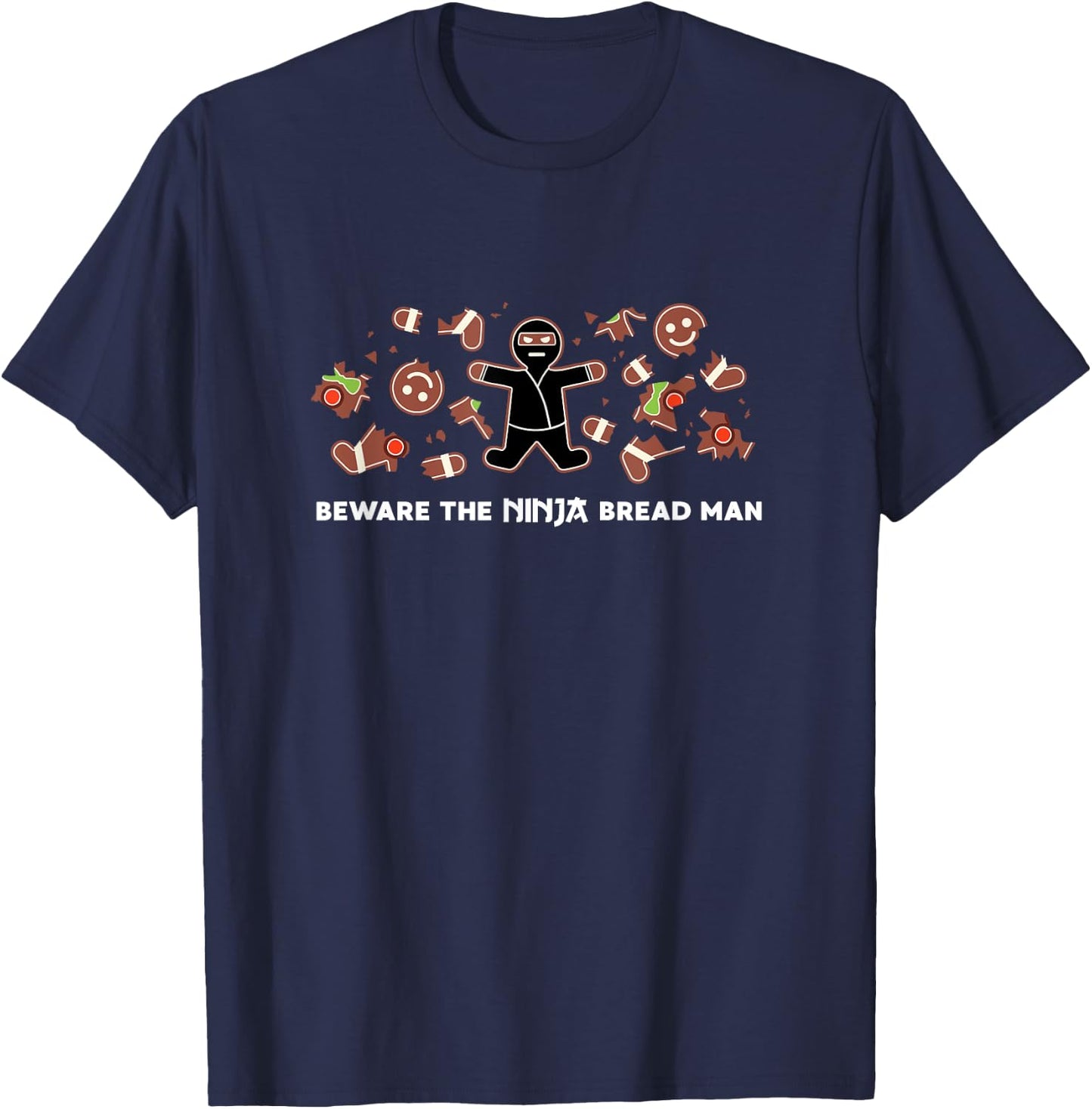 Funny Gingerbread Shirt Ninja Ginja Ninjabread Christmas T-Shirt - T-Shirt | Navy