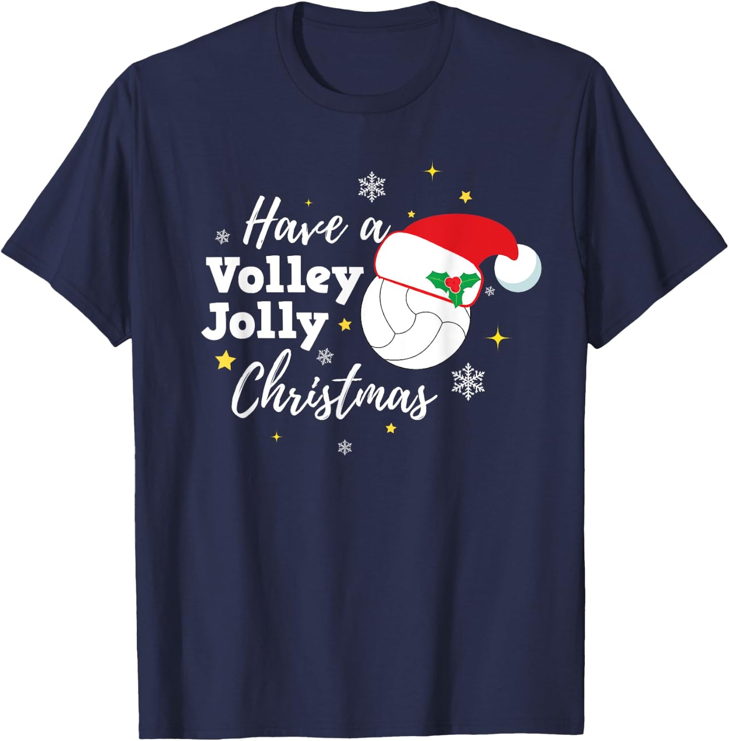 Christmas Volleyball Have a Volley Jolly Christmas T-Shirt - T-Shirt | Navy