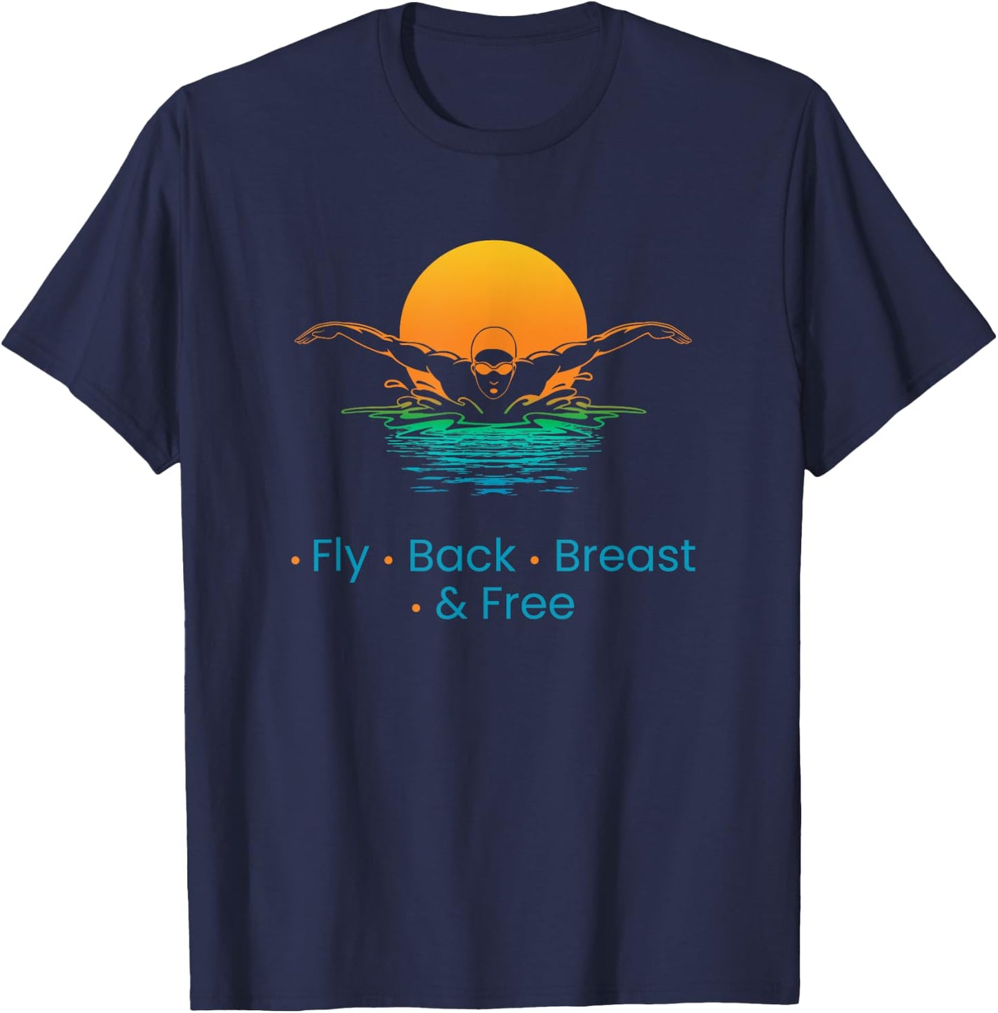Fly Back Breast And Free Swimming T-Shirt - T-Shirt | Navy