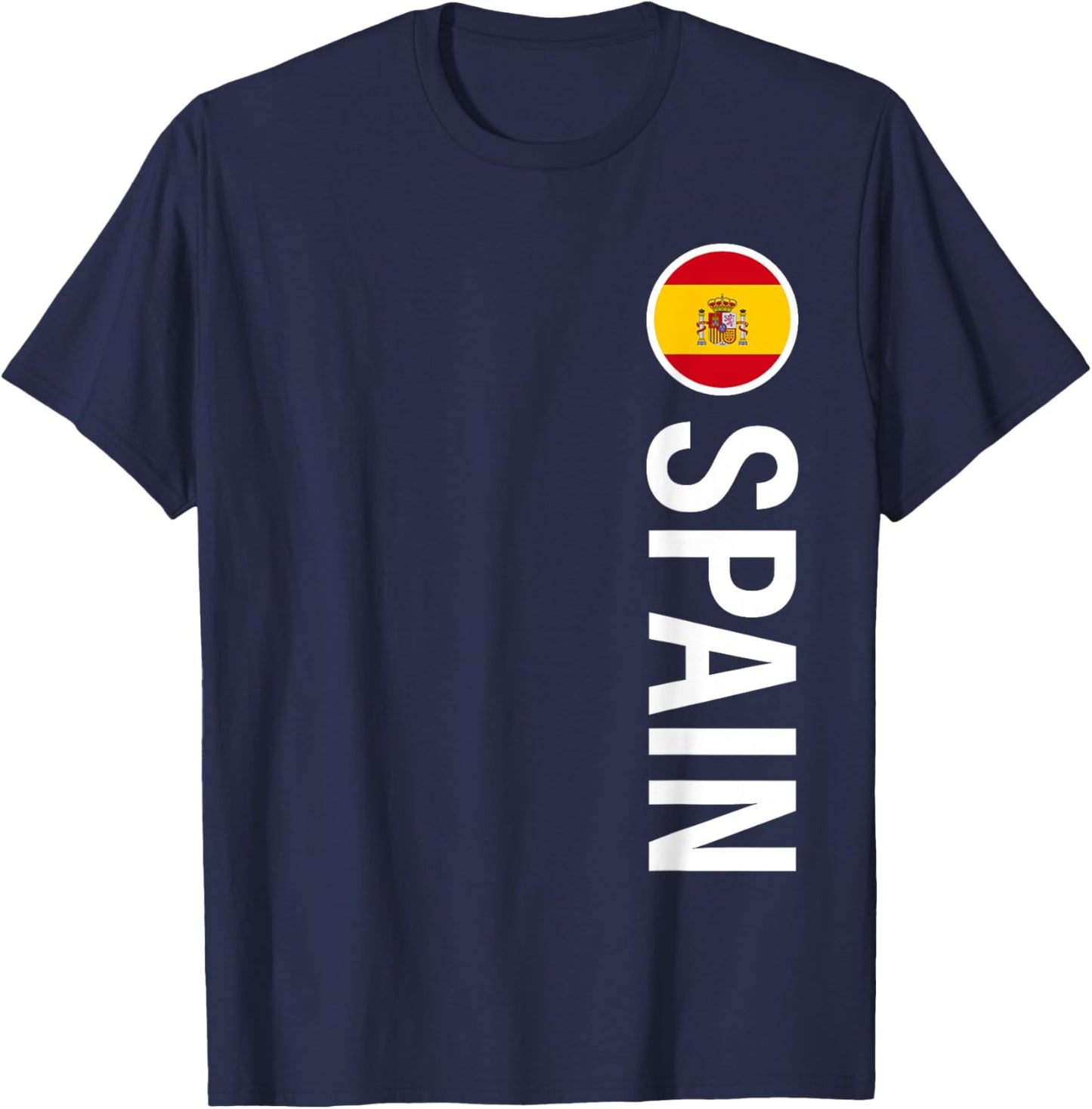 Spain Flag Vertical T-Shirt - T-Shirt | Navy