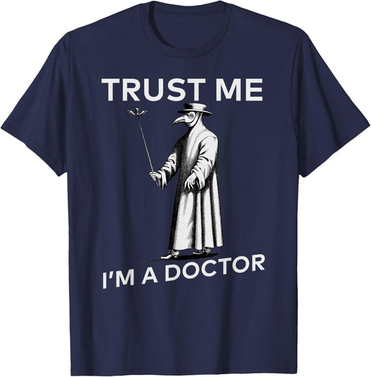 Funny Doctor Plague Doctor Black Plague Black Death Macabre T-Shirt - T-Shirt | Navy