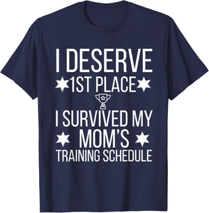 I Survived my Moms Triathlon Training Schedule T-Shirt - T-Shirt | Navy