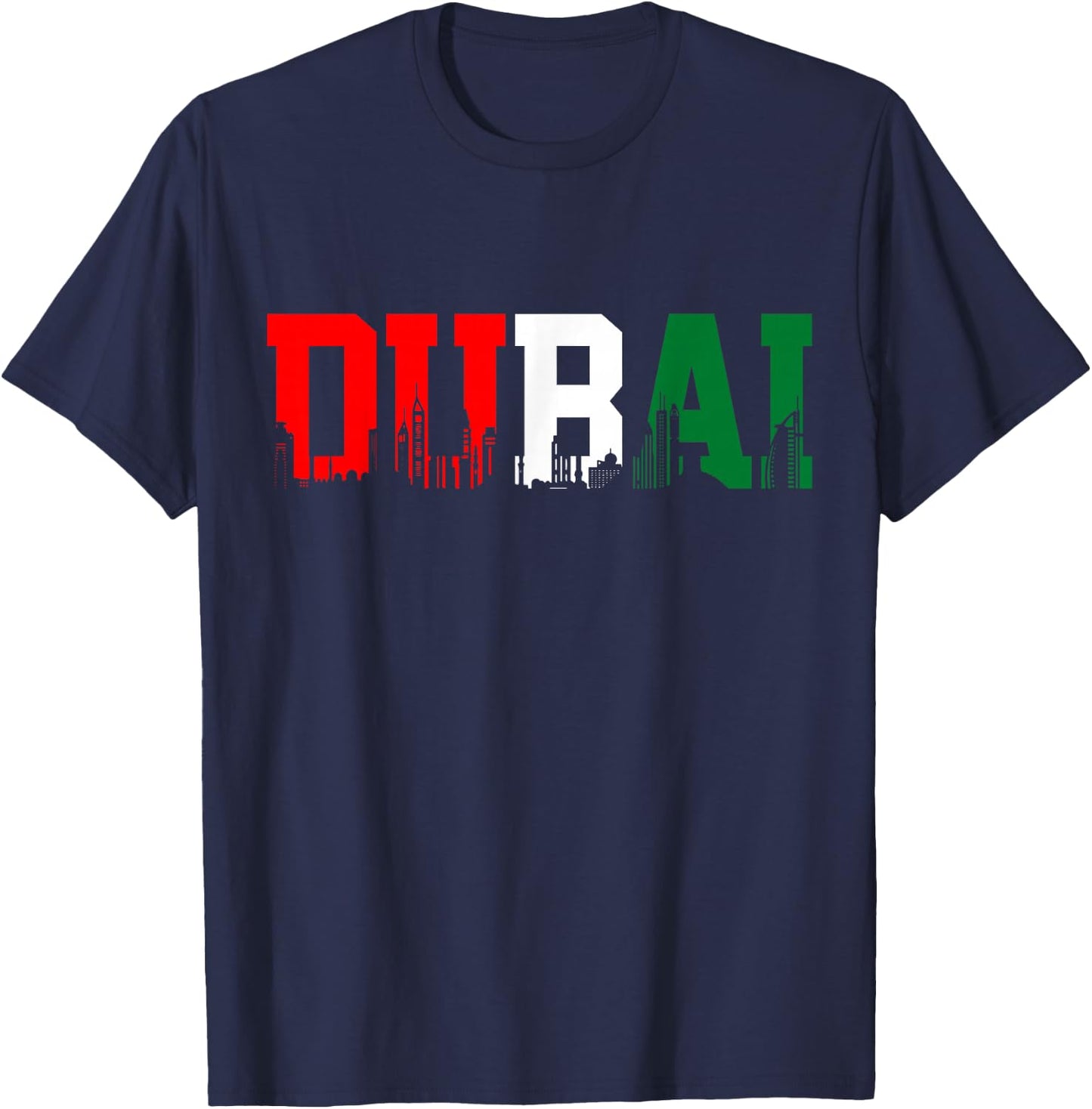 Dubai Skyline Flag United Arab Emirates UAE Souvenir T-Shirt - T-Shirt | Navy