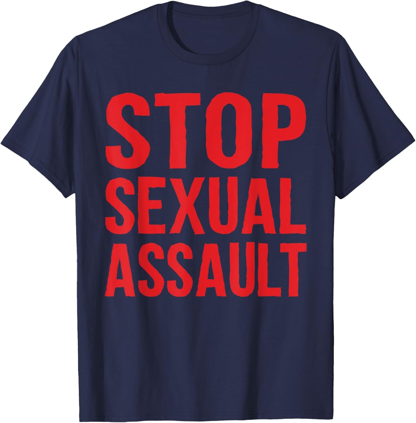 Stop Sexual Assault Awareness Teal Ribbon T-Shirt - T-Shirt | Navy