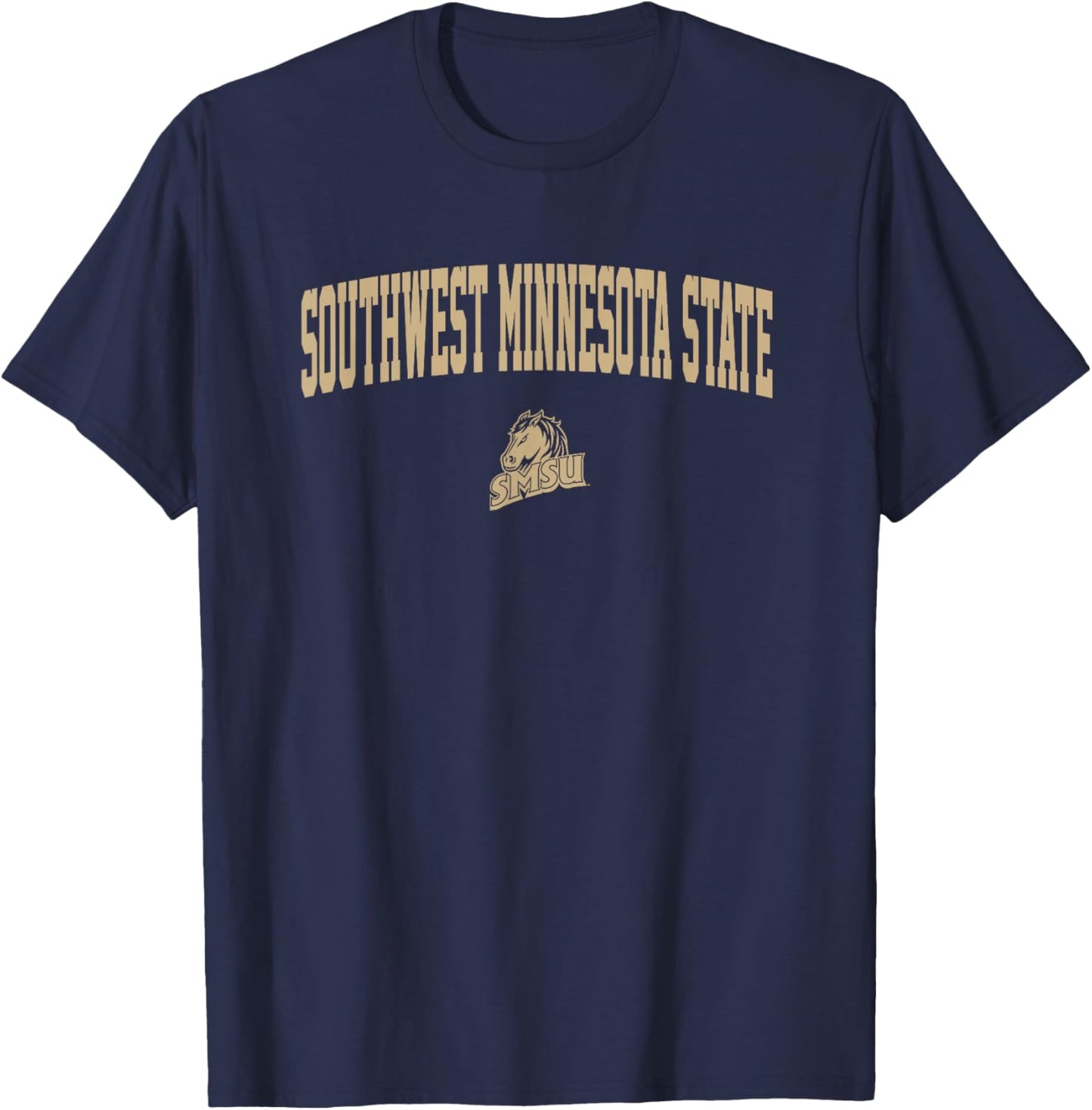 Southwest Minnesota State SMSU Mustangs One Color Arch Logo T-Shirt - T-Shirt | Navy