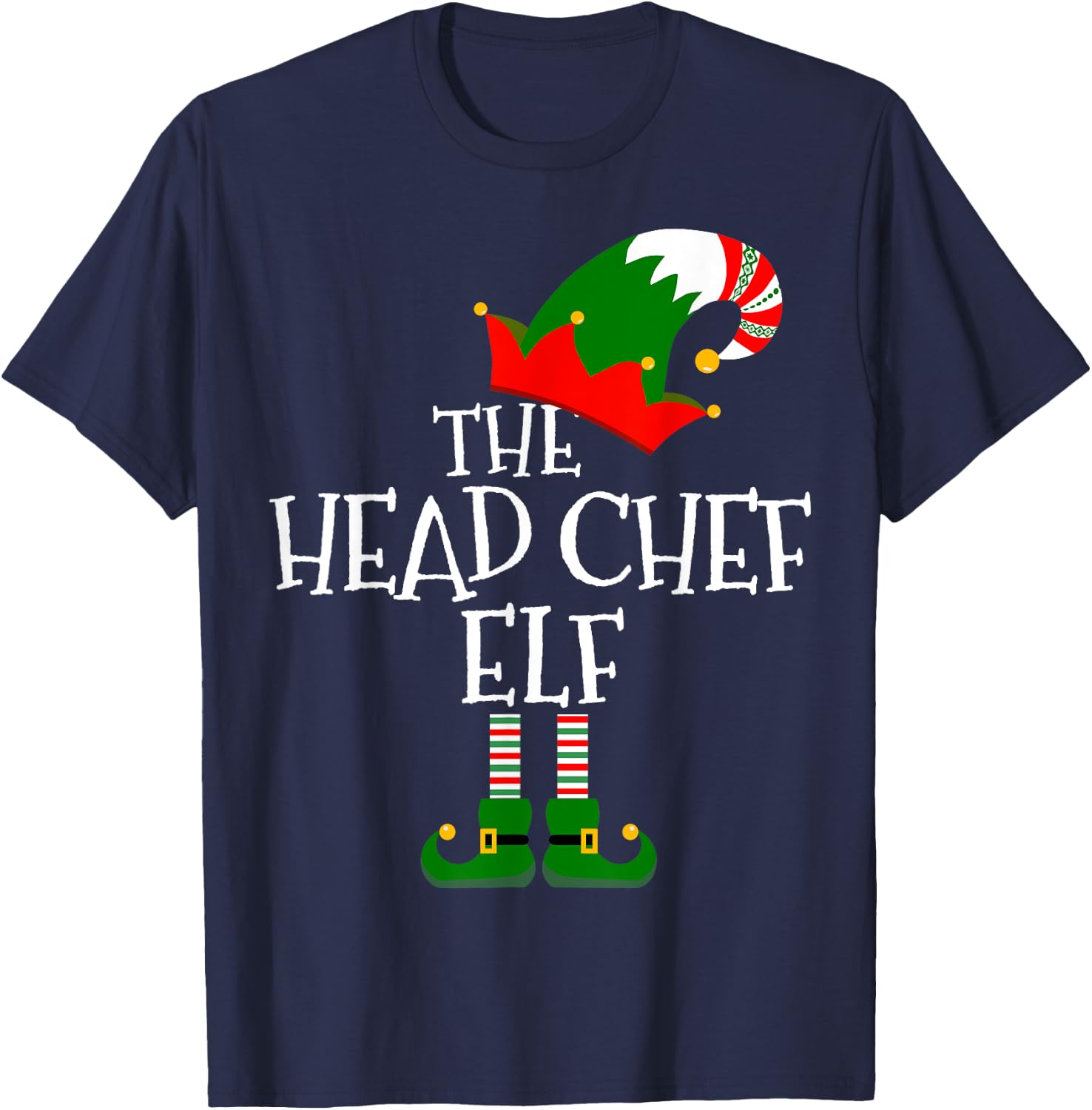 Funny The Head Chef Elf Matching Family Group Gift Christmas T-Shirt - T-Shirt | Navy