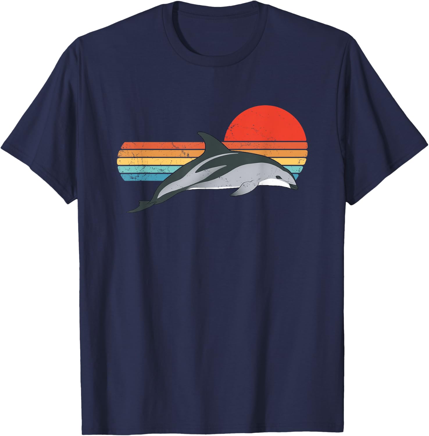 Dusky Dolphin vintage sunset T-Shirt - T-Shirt | Navy