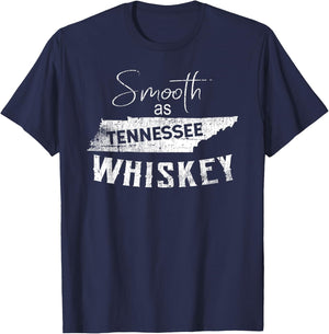 Smooth as Tennessee Home Whiskey State Vintage T-Shirt - T-Shirt | Navy