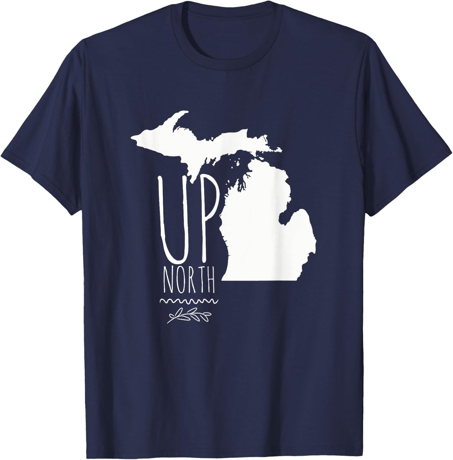 Up North Michigan T Shirt With Lakes T-Shirt - T-Shirt | Navy