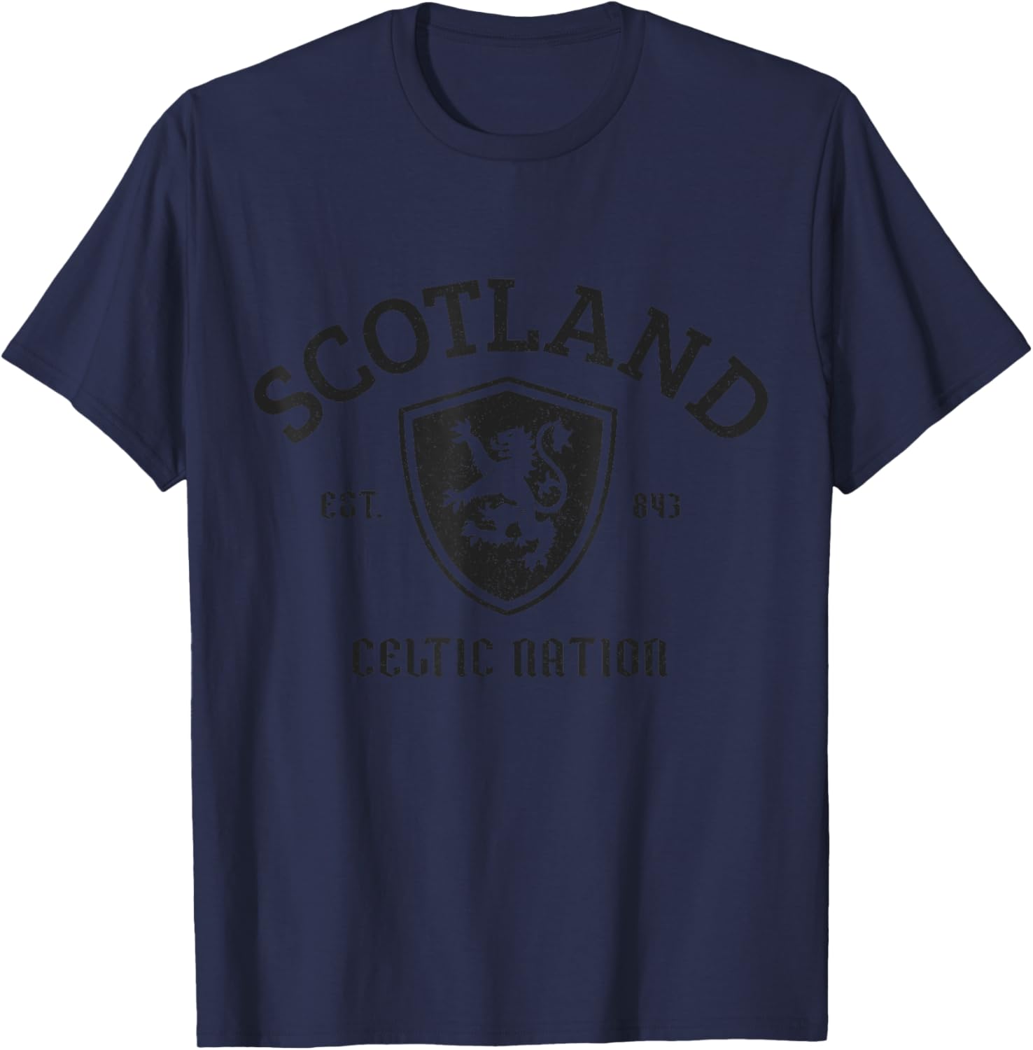 Scotland Est. 843 Scottish Pride Vintage T-Shirt - T-Shirt | Navy