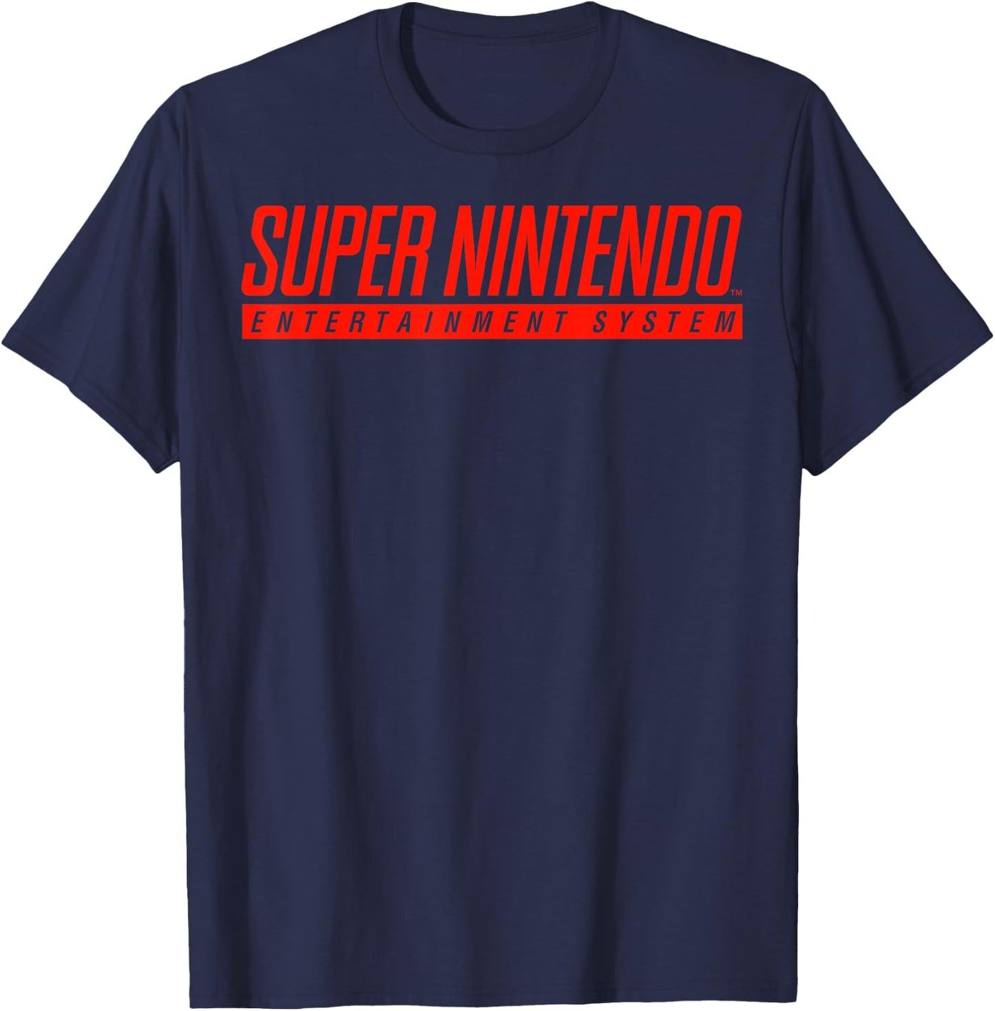 Super Nintendo Entertainment System Classic Logo T-Shirt - T-Shirt | Navy