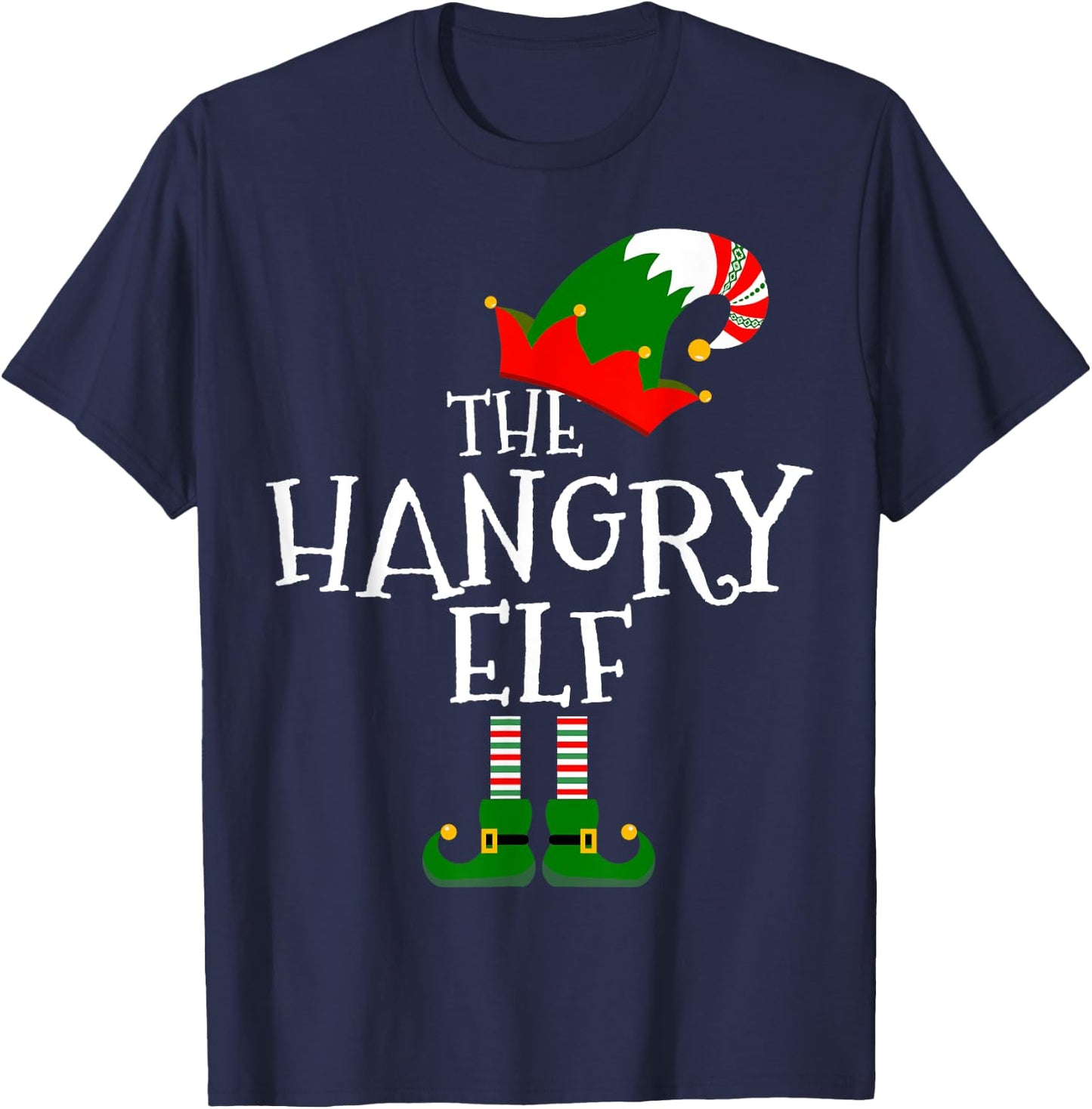 Funny The Hangry Elf Matching Family Group Gift Christmas T-Shirt - T-Shirt | Navy