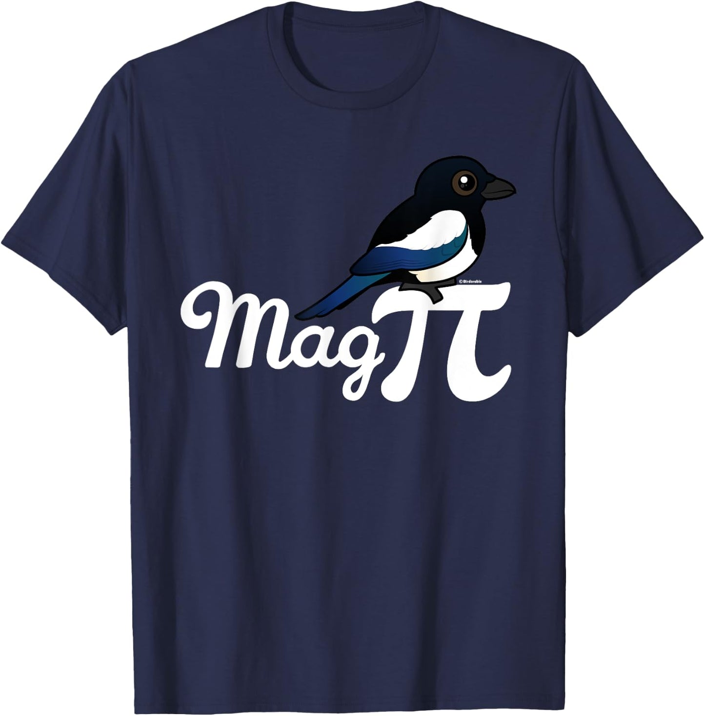 Birdorable Mag PI with Black-billed Magpie T-Shirt - T-Shirt | Navy