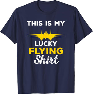 This Is My Lucky Flying Shirt Funny Airplane T-Shirt - T-Shirt | Navy
