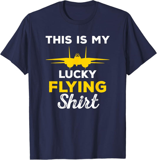 This Is My Lucky Flying Shirt Funny Airplane T-Shirt - T-Shirt | Navy