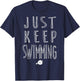 Disney Pixar Finding Dory Keep Swimming Bold Sketch Logo T-Shirt - T-Shirt | Navy