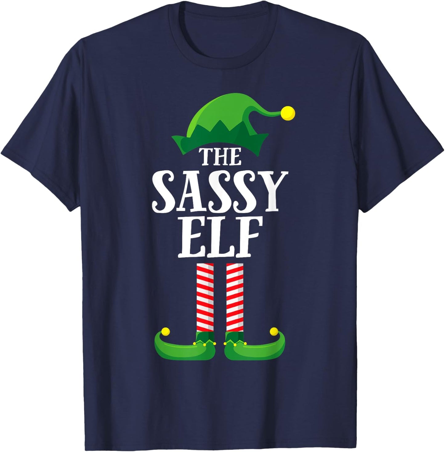 Sassy Elf Shirt Matching Family Group Christmas T-Shirt - T-Shirt | Navy