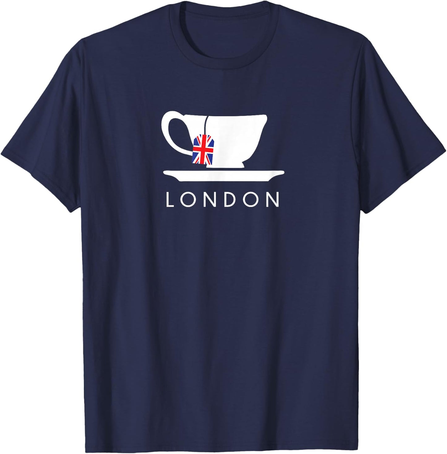 London UK Tea Shirt Cool British Teacup Gift T-Shirt - T-Shirt | Navy