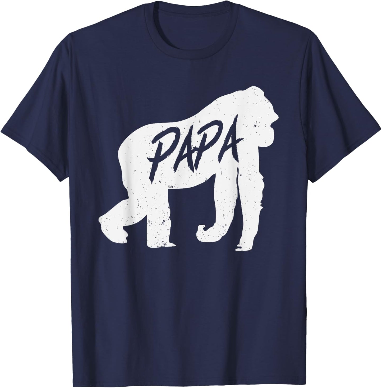 Papa Gorilla Ape T Shirt Monkey Animal Wildlife Gift T-Shirt - T-Shirt | Navy
