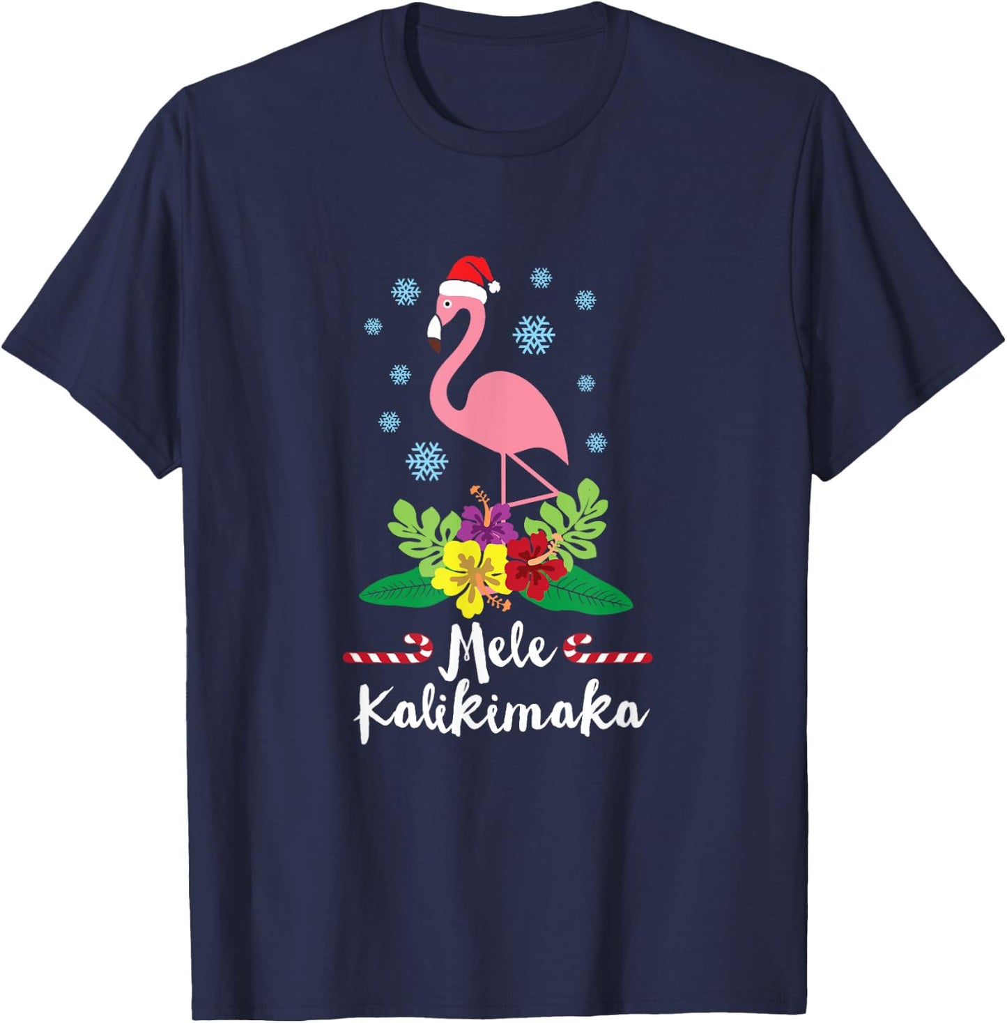 Flamingo Mele Kalikimaka T-Shirt - T-Shirt | Navy