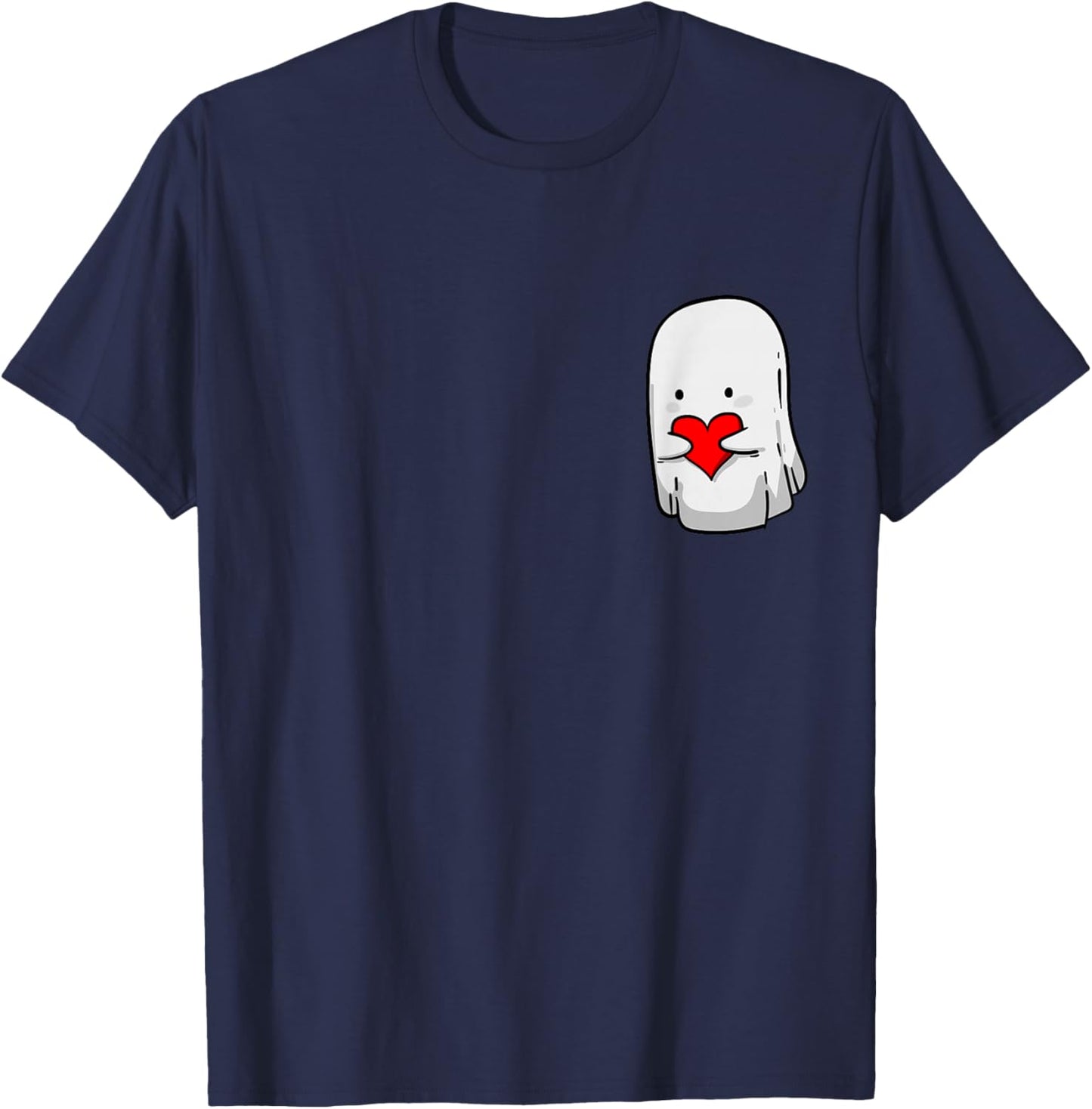 Women Cute Love Heart Ghosts Teacher Gifts T-Shirt - T-Shirt | Navy