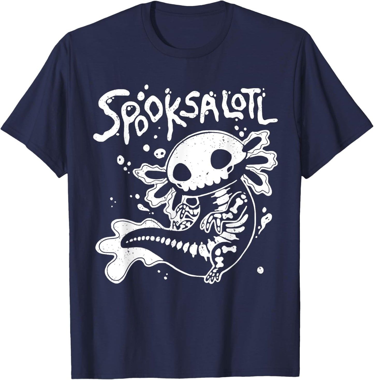 Halloween Cute Skeleton Spooksalotl Halloween Axolotl T-Shirt - T-Shirt | Navy