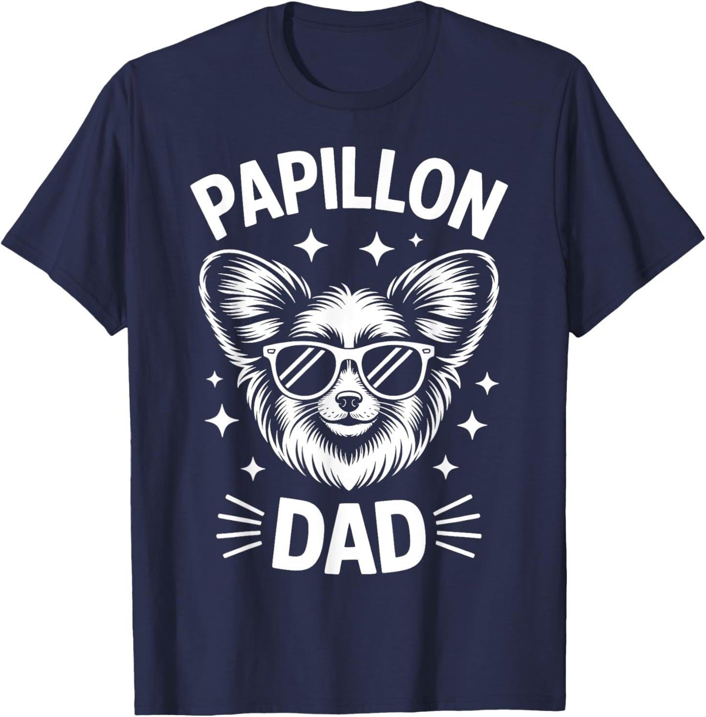 Papillon Dad Funny Papillon T-Shirt - T-Shirt | Navy