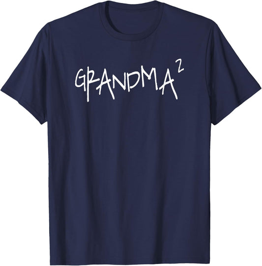 Grandma to the 2nd Power (Grandma of TWO) T-Shirt - T-Shirt | Navy