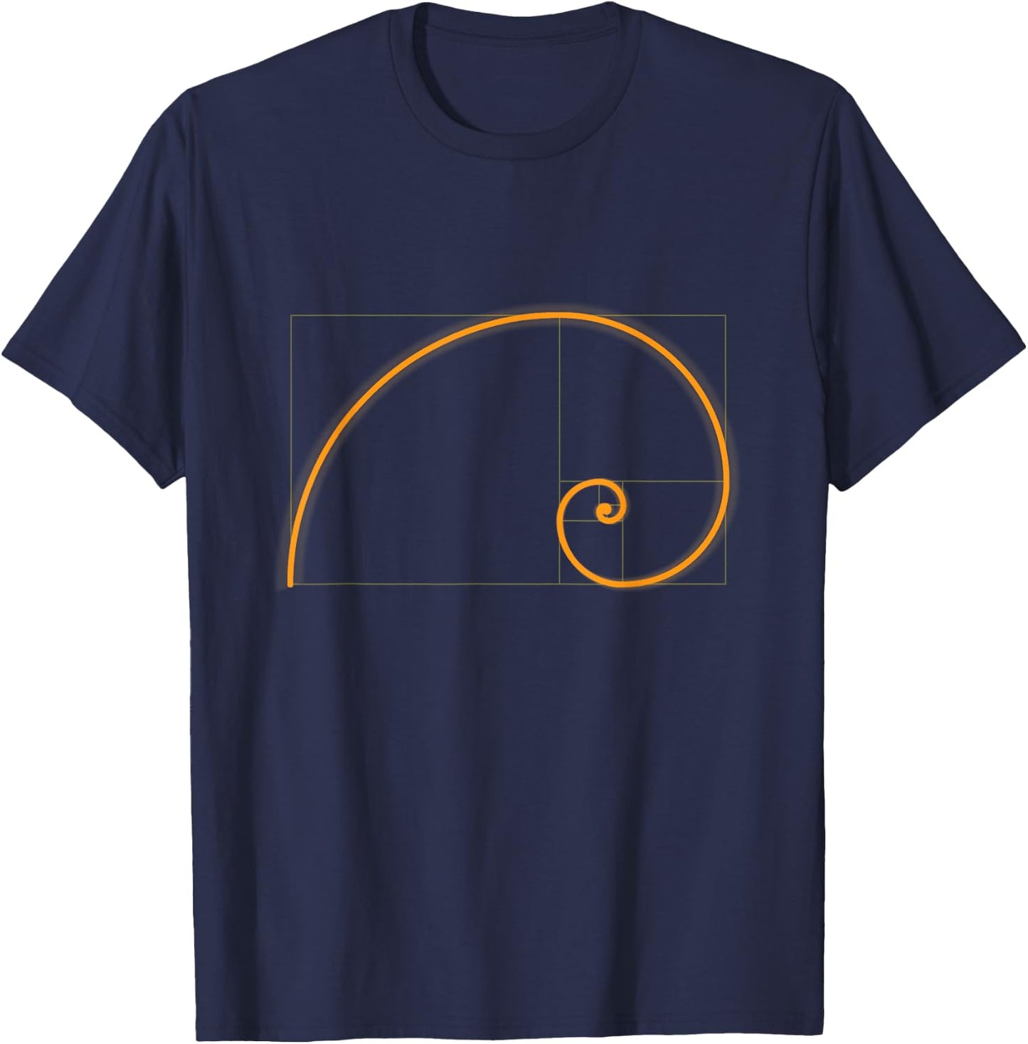 Golden Ratio - Gold Fibonacci Spiral Math Geek T-Shirt - T-Shirt | Navy