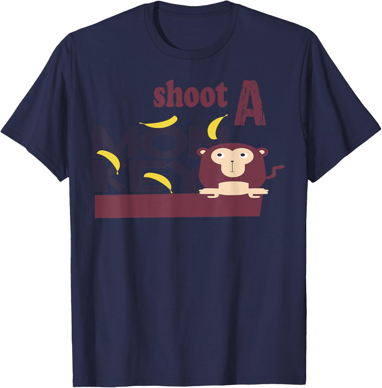 Shoot A Monkey Funny Southern Quotes Classic Design T-Shirt - T-Shirt | Navy